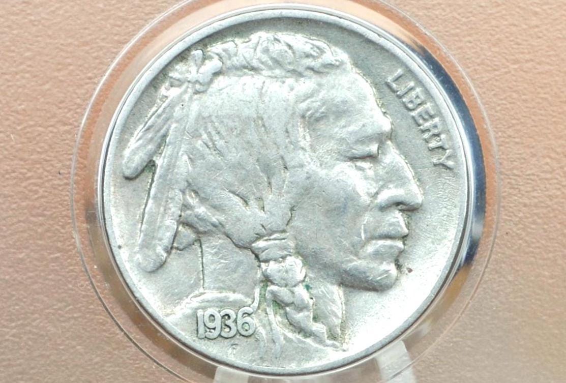 1936 Buffalo Nickel - VF-AU (Very Fine - About Uncirculated) Grades; Choose by Grade - 1936 Indian Head Nickel 1936 P Nickel Buffalo Reverse