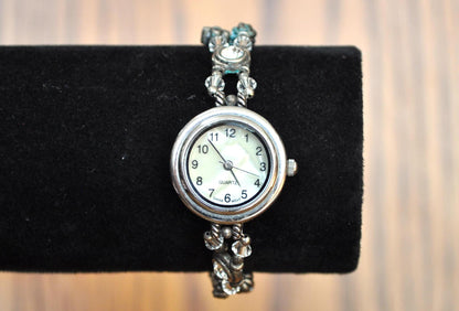 Amazing Quartz Women's Steel Back Intricate Beading Watch - Quartz Flower Beaded Watch - Not Working!