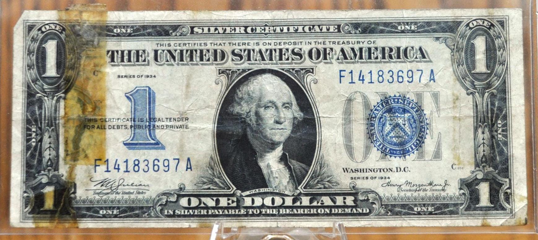 1934 1 Dollar Silver Certificate - XF - Fr#1606 - Funny Back Note - 1934 One Dollar Silver Cert.