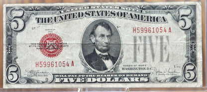 1928 5 Dollar Us Note Red Seal - F-Bu (Fine To Uncirculated) - Choose By Grade - 1928F Five Dollar Us Note Red Seal 1928E Fr#1525-Fr1531