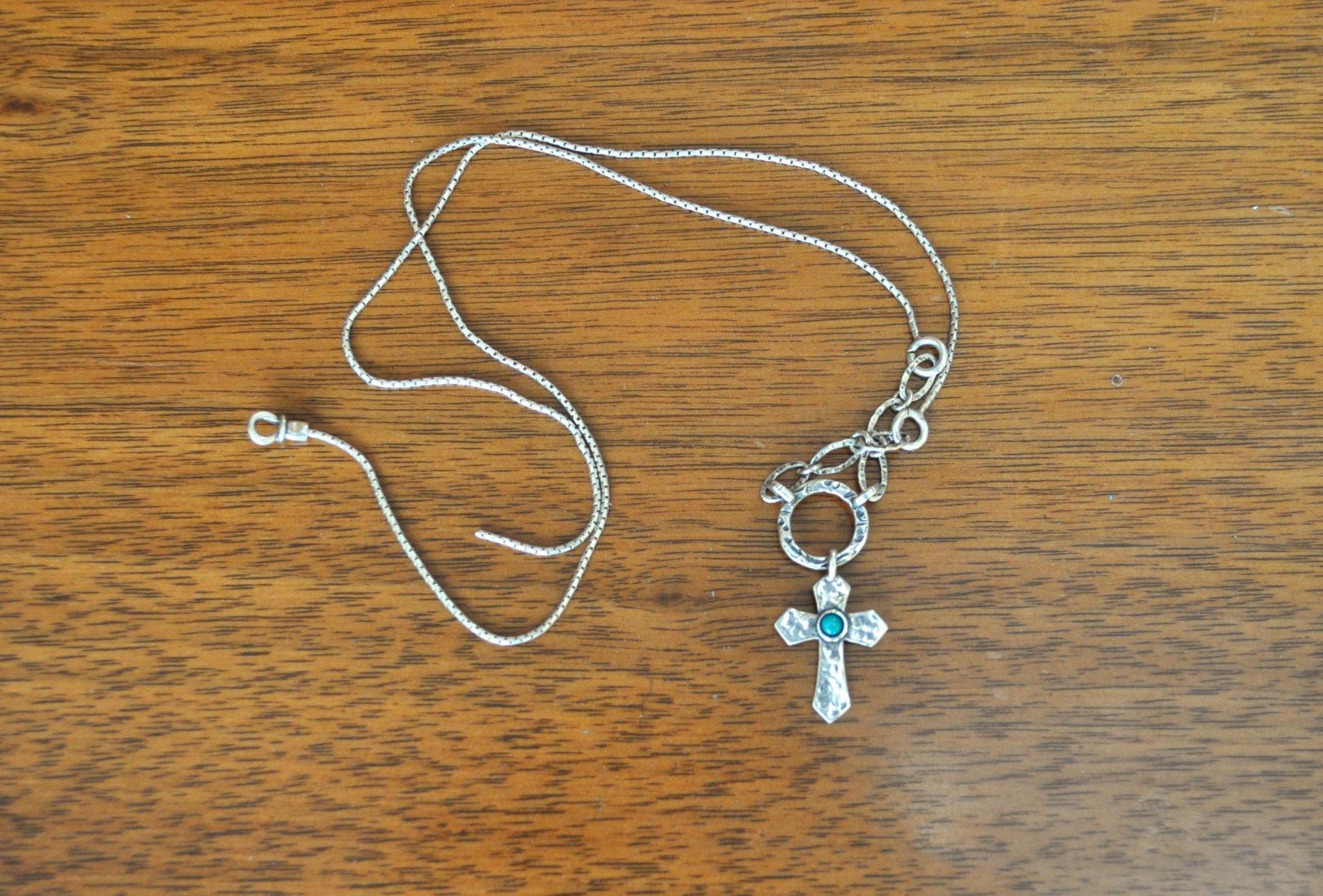 Rare Israeli Blue Opal Didae Shablool 925 Sterling Silver Pendant - 22 mm - Israeli Didae Shablool Pendant - Damaged Clasp