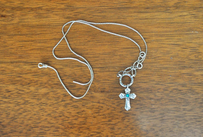 Rare Israeli Blue Opal Didae Shablool 925 Sterling Silver Pendant - 22 mm - Israeli Didae Shablool Pendant - Damaged Clasp