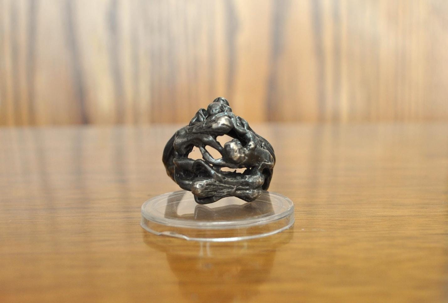 Unique Hand Made Sterling Silver Sex Orgy Style Ring - 925 Sex Ring - Size 10 - Large 925 Sex Ring