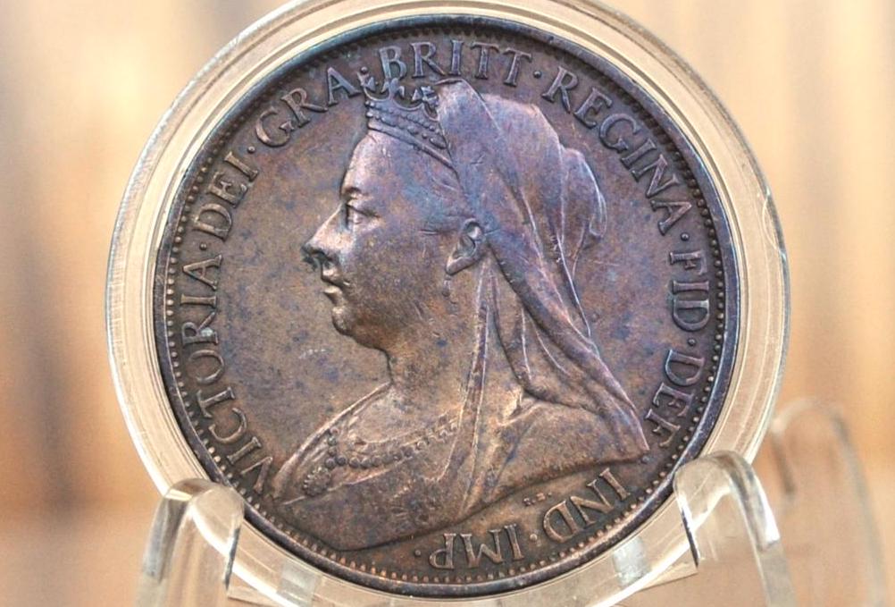 1900 Great Britain One Penny - Awesome Coin - XF (Extremely Fine) Grade/Condition - UK Penny 1900 England 1 Cent, Amazing Detail