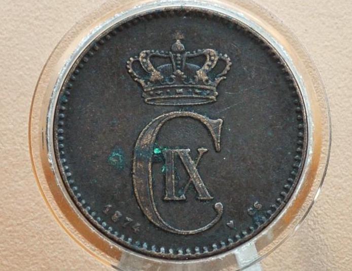 1800s Danish 2 Ore, Porpoise / Dolphin Coin - XF - 1800s Denmark Dolphin Coin / Porpoise Coin, Denmark 2 Ore 1897, 2 Ore 1881