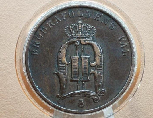 Rarer Year 1885 Swedish 2 Ore Coin - Great Condition - 1885 Sweden Two Ore, Great for Birthdays, Jewelry, Collections, Sweden 2 Ore