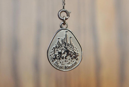 Vintage Sterling Silver Walt Disney World Magic Kingdom Teardrop Charm, Stamped "Disney " & "Sterling" - Collectible Vintage Disney Charm!