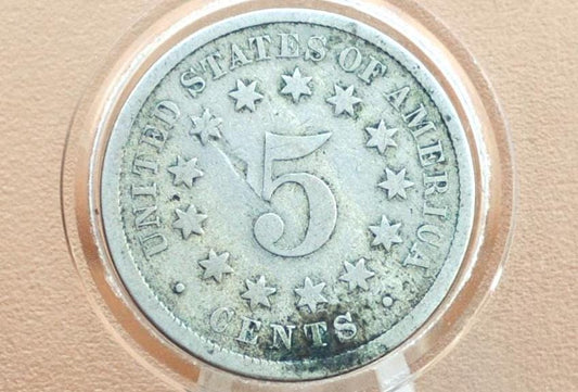 1870 Shield Nickel - VG-F (Very Good to Fine) Grade / Condition - 1870 Nickel - Shield Type Nickel 1800's - Lower Mintage Date