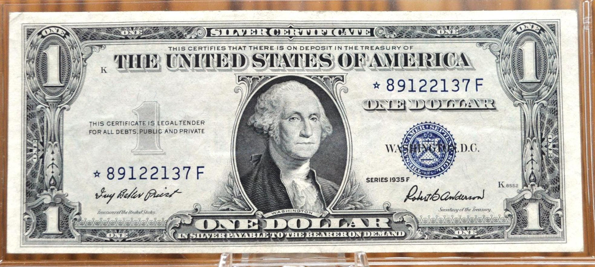 1935-F Silver Certificate 1 Dollar Star Note - Choice of Grade - *-F Block - 1935F Blue Seal Star Replacement Note - Fr. 1615*