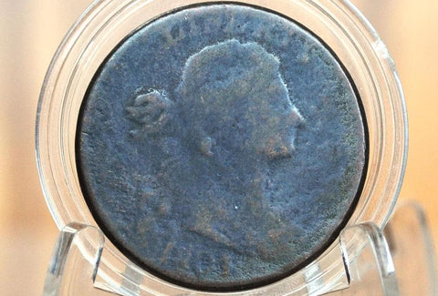 1801 Draped Bust Large Cent - AG, Prior Corrosion - US Large Cent 1801 One Cent US - Rarer Date, Competitively Priced