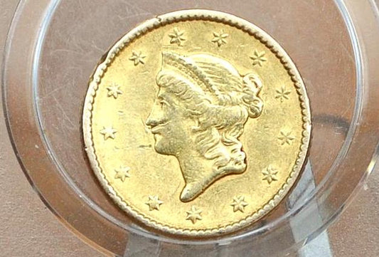 1852 Liberty Head One Dollar Gold Coin - XF (Extremely Fine), Beautiful Coin - 1 Dollar Gold 1852 Liberty Head