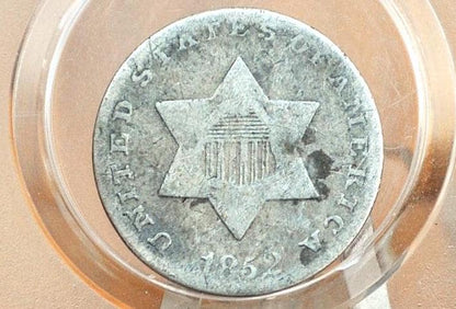 1852 Three Cent Silver US Coin - Choose by / Grade / Condition - 1852 3 Cent - Trimes / Silver 3 Cent Pieces - Good Type Coin