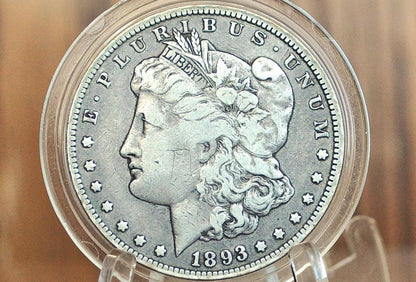 Authentic 1893 CC Morgan Dollar - VF - 1893 Carson City Mint Silver Dollar - 1893CC Morgan Silver Dollar - Tough Date!