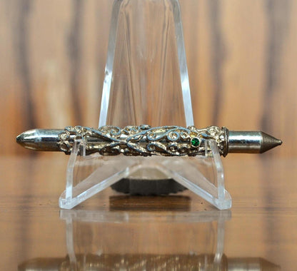 Vintage Compact Gold Tone Filigree Travel Pen - Pen Only - Does Not Work, Needs Ink - 1950s Mini Gold Filigree Elegant Travel Pen