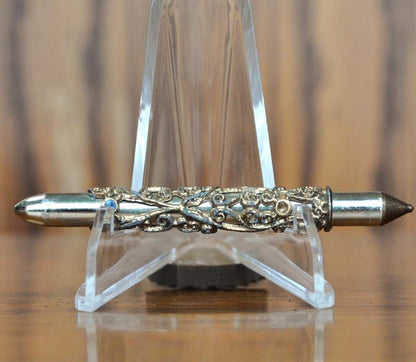 Vintage Compact Gold Tone Filigree Travel Pen - Pen Only - Does Not Work, Needs Ink - 1950s Mini Gold Filigree Elegant Travel Pen