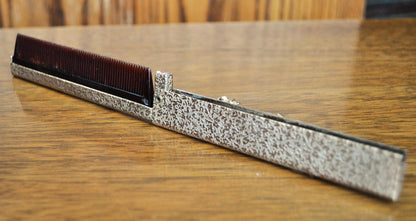 Vintage Compact Ornate Brass Folding Pocket Comb - Birds and Nest Design - Amazing Gold Filigree Mini Foldable Pocket Travel Hair Comb