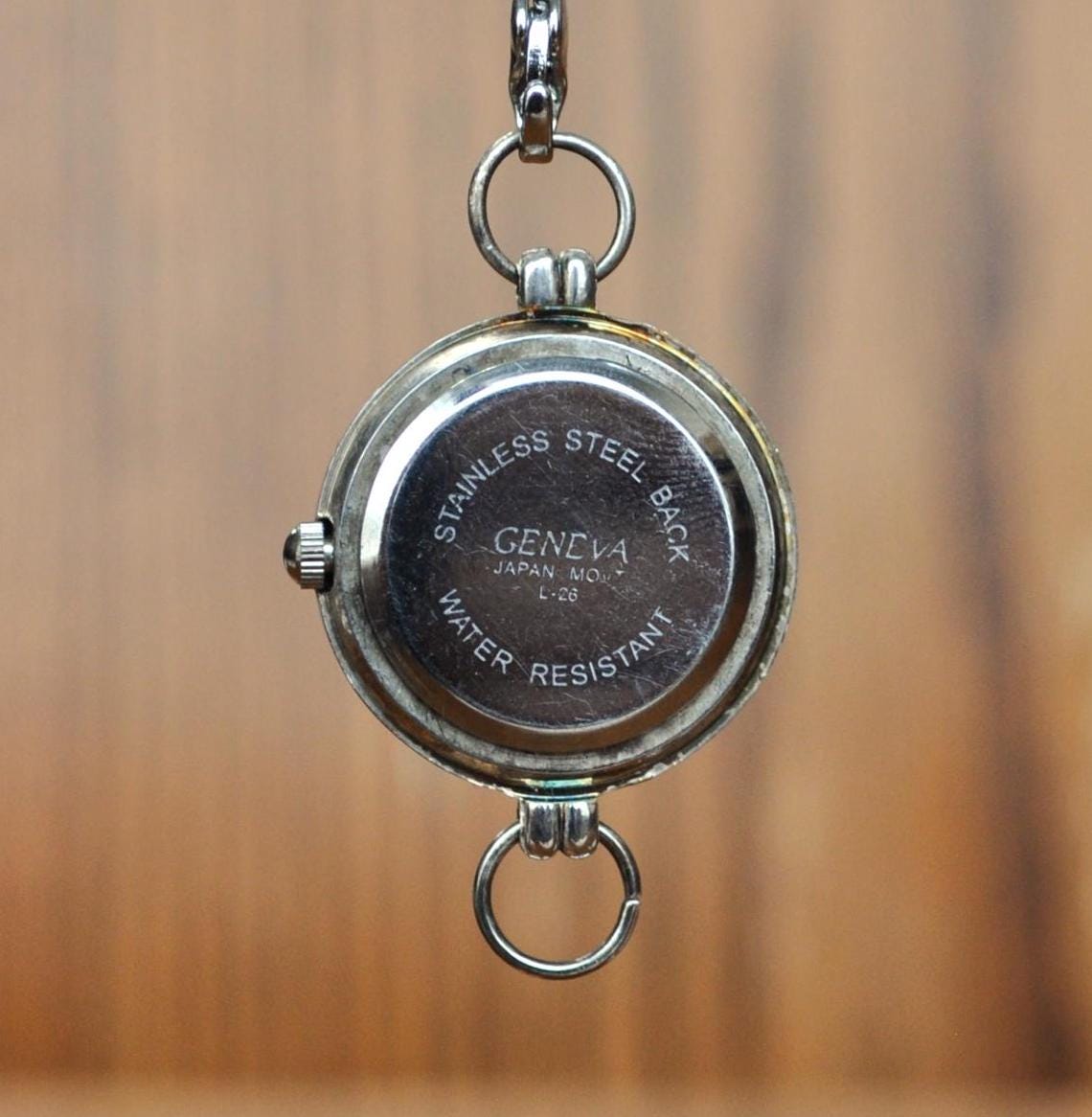 Vintage Geneva Silver-Toned Ladies Watch Charm - 18mm Dial - Beautiful Geneva Silver Ladies Watch Case Charm - Working, New Battery