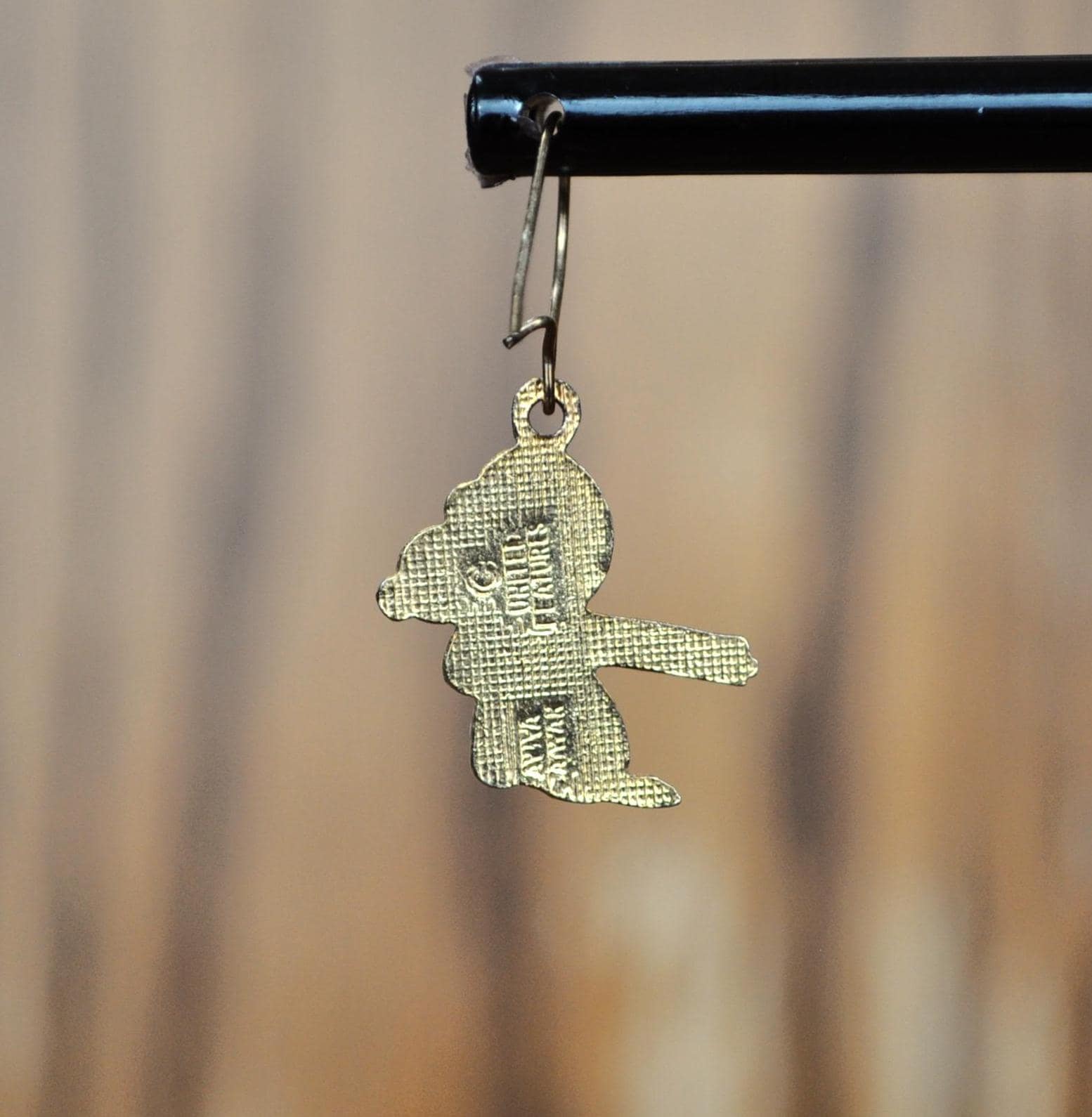 Vintage Aviva Peanuts Gold Tone Enamel Snooky Ski Earrings - United Features - Stunning Skiing Snoopy Aviva Enamel Dangle Earrings