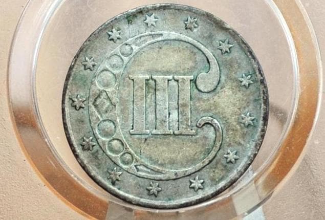 1853 Three Cent Silver US Coin - G (Good) Grade / Condition - 1853 3 Cent Trimes Silver 3 Cent Piece - Great Collection Piece