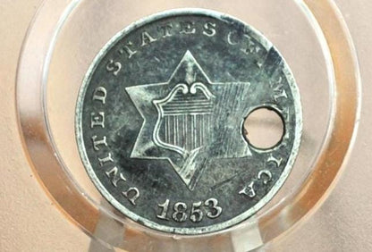 1853 Three Cent Silver US Coin - Choose by Grade / Coin - 1853 3 Cent Trimes Silver 3 Cent Piece - Great Collection Piece