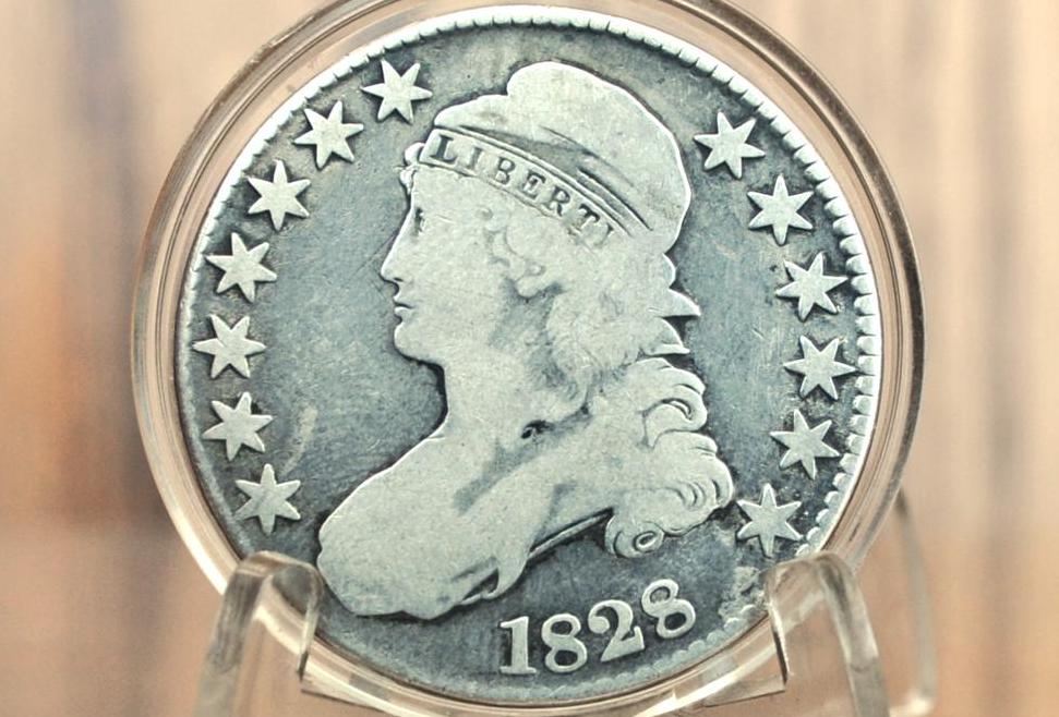 1828 Capped Bust Half Dollar - G/VG - Affordable Price - 1828 Half Dollar US Half Dollar 1828, Rare Early Half, Low Mintage