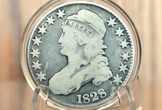 1828 Capped Bust Half Dollar - G/VG - Affordable Price - 1828 Half Dollar US Half Dollar 1828, Rare Early Half, Low Mintage