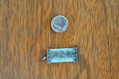 Vintage 925 Sterling Silver Jade Green Fu, Lu, and Shou Taoism Religious Pendant - Sterling Silver Jade Pendant - Mandarin Taoism Pendant