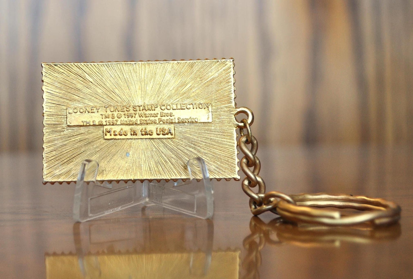 Rare Looney Tunes USA 32 Bugs Bunny 1997 Stamp Keychain Charm - 1997 32 Cent Stamp - Collectible Vintage Looney Tunes Charm!