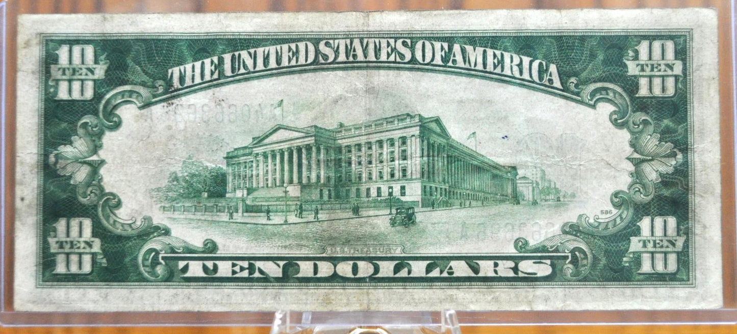 1934 10 Dollar Silver Certificate Mule Note - Rev. 585+ - Choice of Grade - Blue Seal 1934 Ten Dollar Silver Cert Mule Note - Fr#1701m