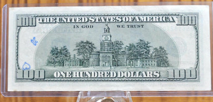 1996 100 Dollar Federal Reserve Note - New York Issue, AB Block - Suffix U - Series 1996 One Hundred Dollar New York Note - Fr.2175-B