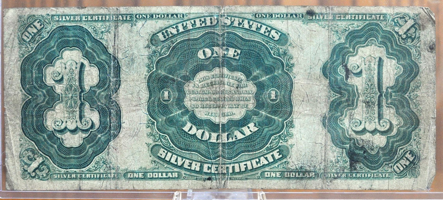 1891 1 Dollar Silver Certificate Martha Washington - Choice Fine (F+) - Rare 1891 Large Size One Dollar Washington Silver Cert Note - Fr.223