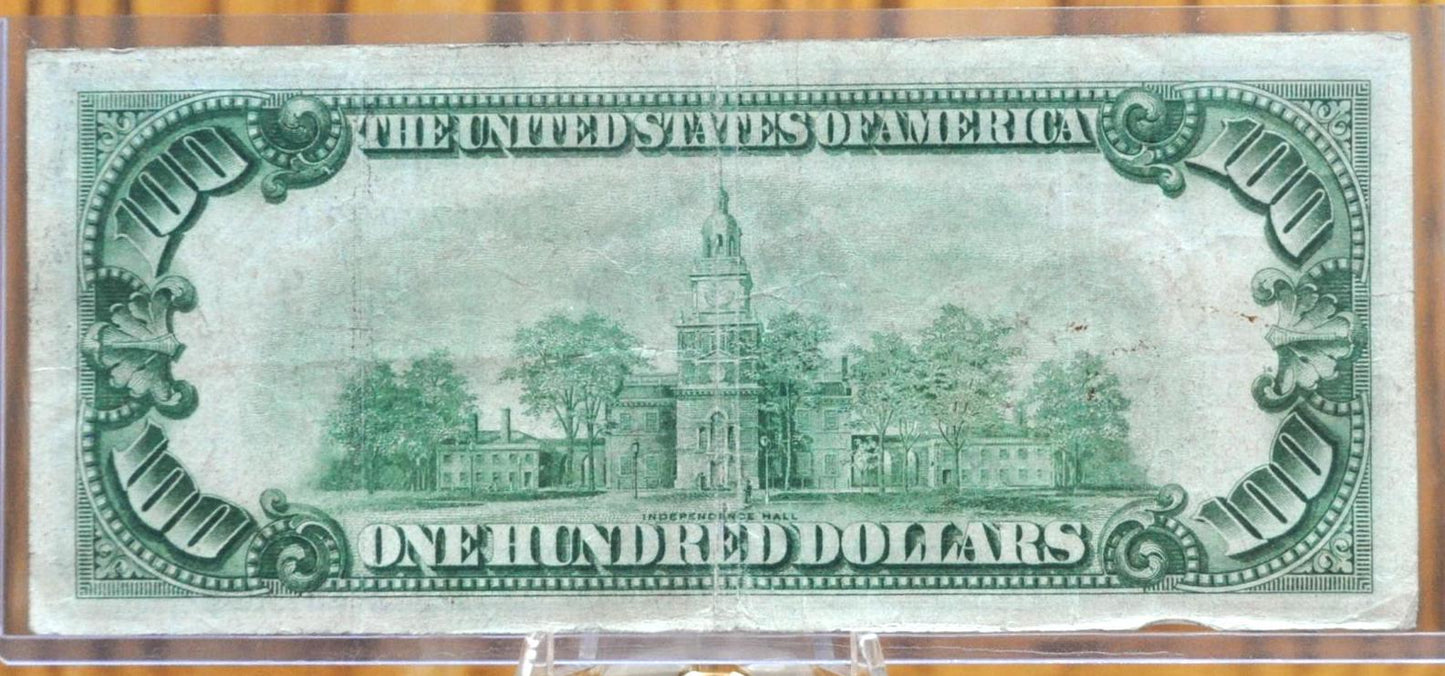 1928A Federal Reserve 100 Dollar Note - Dark Green Seal - Chicago (G) - Redeemable in Gold - 1928 A One Hundred Dollar IL Note - Fr.2151-G