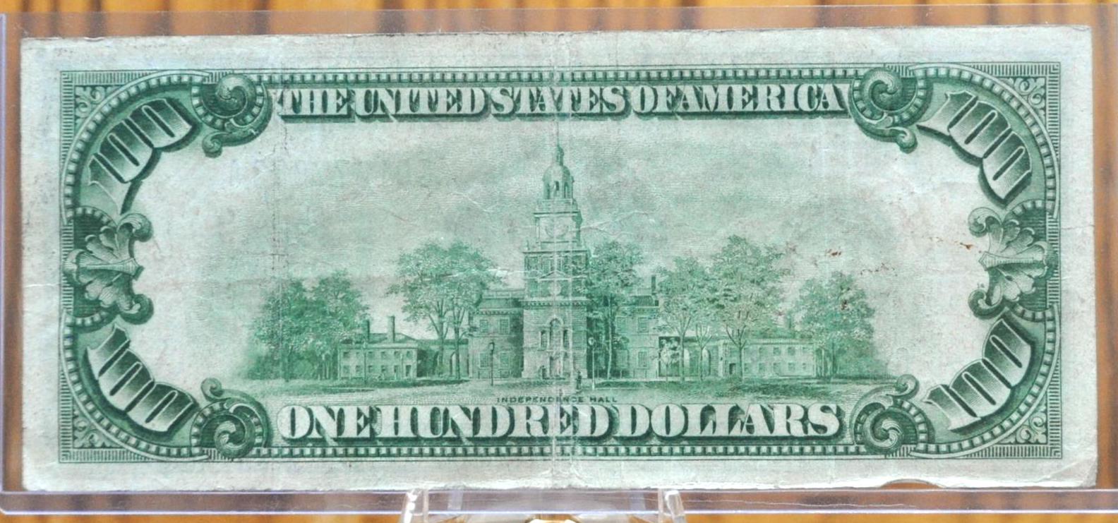 1928A Federal Reserve 100 Dollar Note - Dark Green Seal - Chicago (G) - Redeemable in Gold - 1928 A One Hundred Dollar IL Note - Fr.2151-G