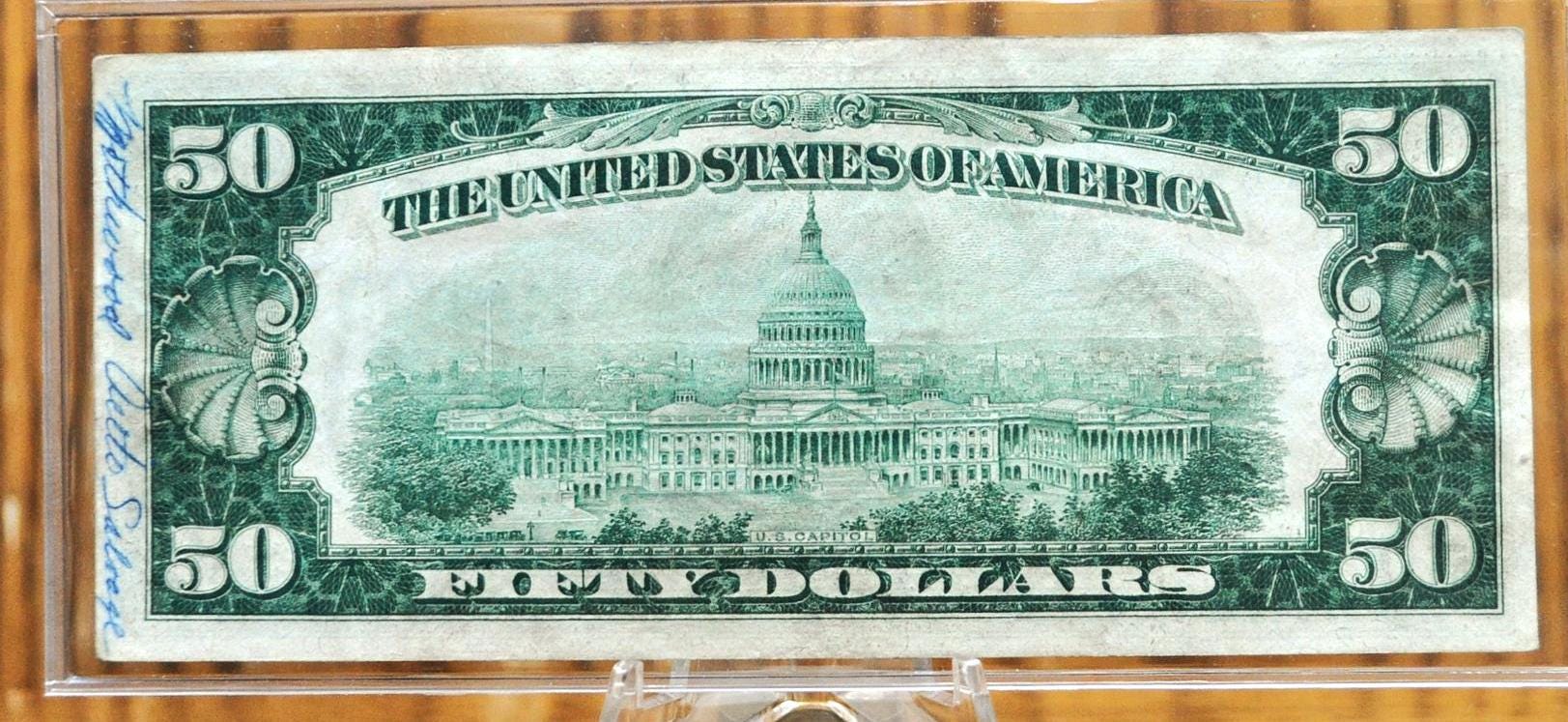 1928 Federal Reserve 50 Dollar Note - Extremely Fine (XF) - Choice of Bank - 1928 Fifty Dollar Federal Reserve Numeral Note - Fr.2100