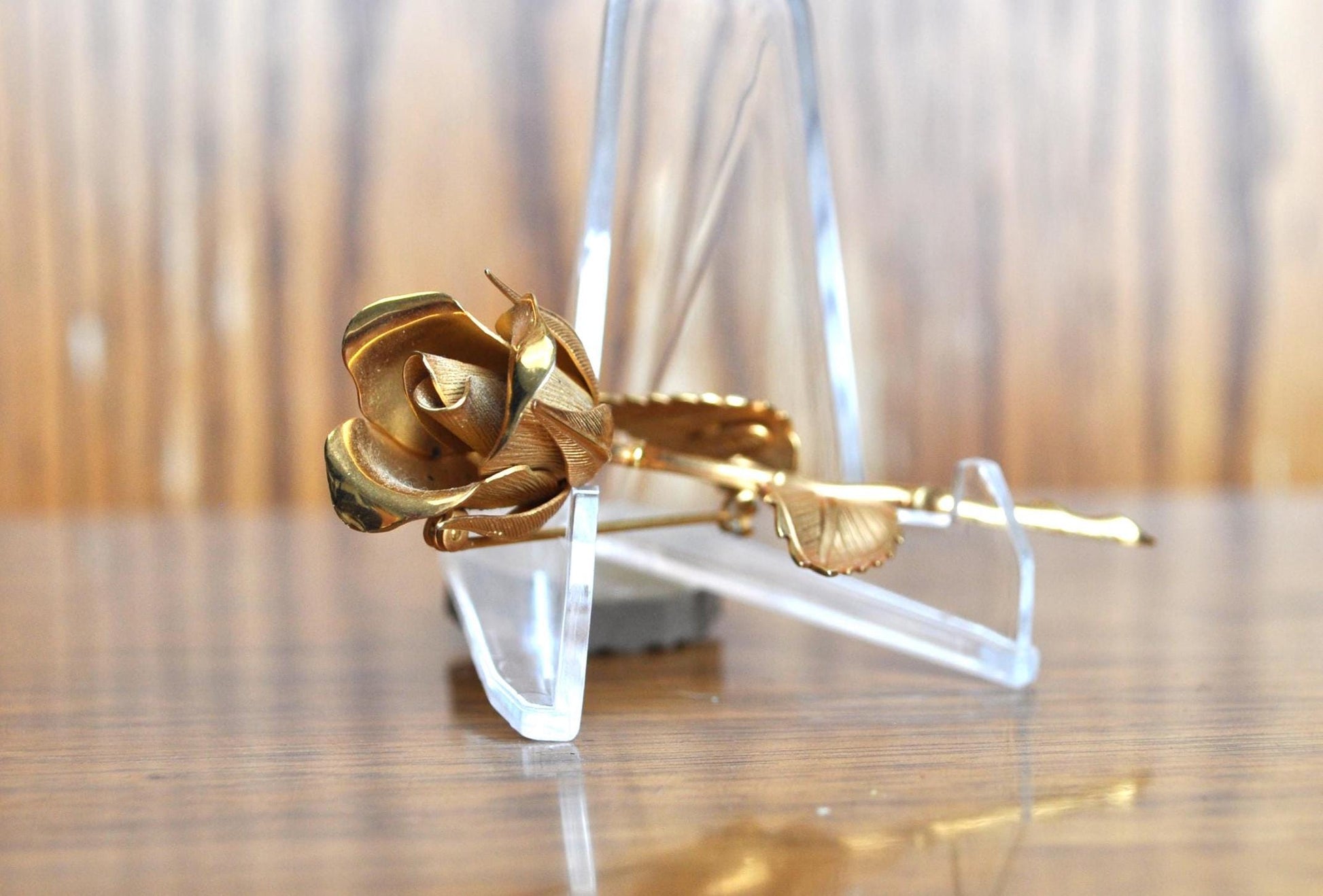 Beautiful 1960s Giovanni Long Stem Love Rose Flower Brooch Pin! - Vintage Giovanni Rose Brooch - Lovely Piece, Giovanni Jewelry