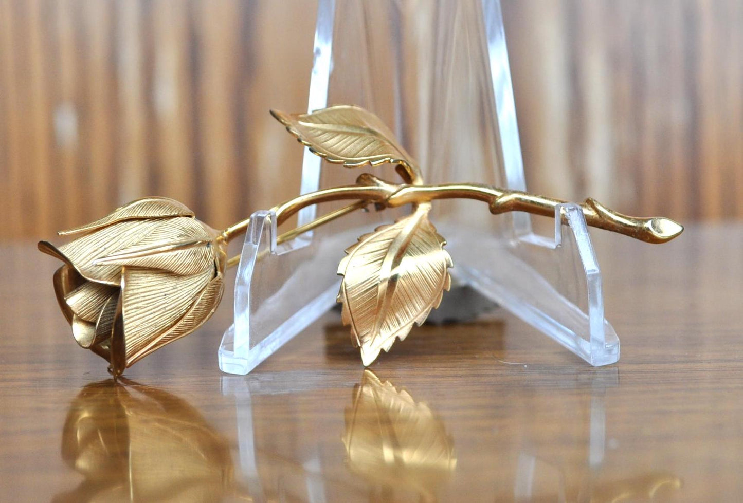 Beautiful 1960s Giovanni Long Stem Love Rose Flower Brooch Pin! - Vintage Giovanni Rose Brooch - Lovely Piece, Giovanni Jewelry