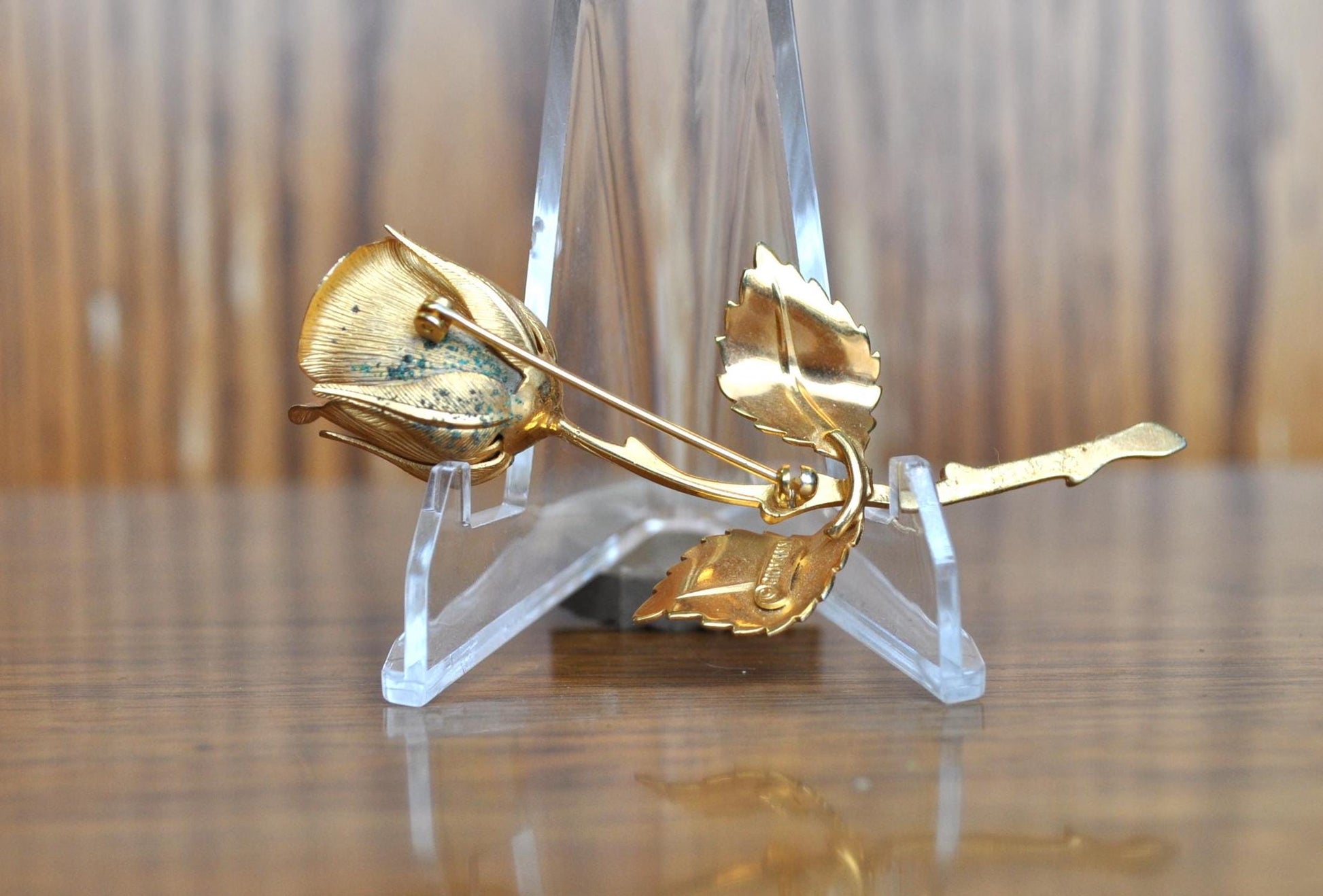 Beautiful 1960s Giovanni Long Stem Love Rose Flower Brooch Pin! - Vintage Giovanni Rose Brooch - Lovely Piece, Giovanni Jewelry