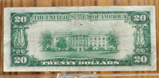 1928 US 20 Dollar Gold Certificate Note - Choice of Grade - Woods / Mellon Signed - Rarer 1928 Twenty Dollar Gold Certificate - Fr#2402