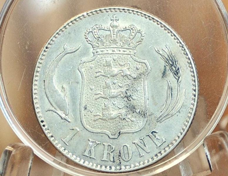 1916 1 Krone Denmark Silver - Danish One Krone 1916 - Christian X - Choice AU Condition - Great Coin for a Collection, Affordable Price