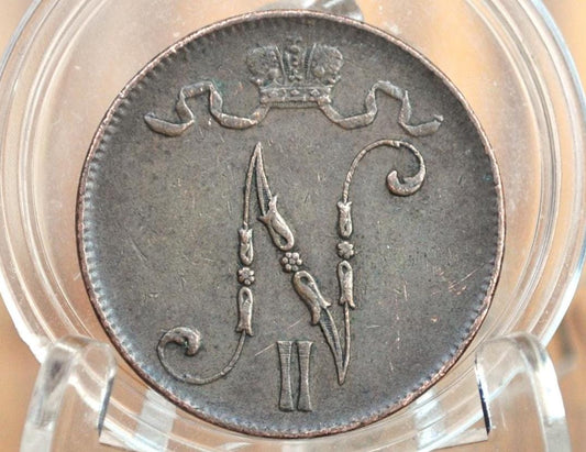 1916 Finland 5 Pennia - Great Condition - Nicholas II - Finnish Coin -