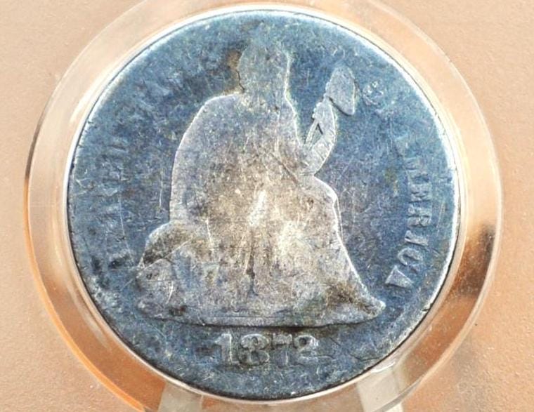 1872-S Seated Liberty Dime - Good Condition - 1872 Seated Liberty Dime - Early American Coin - 1872 Silver Dime Liberty Seated 1872