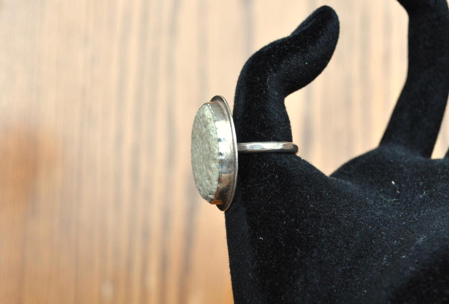 Homemade Coral Fossil Ring - Size 8.5 - Coral Fossil Ring - Tested as Sterling Silver