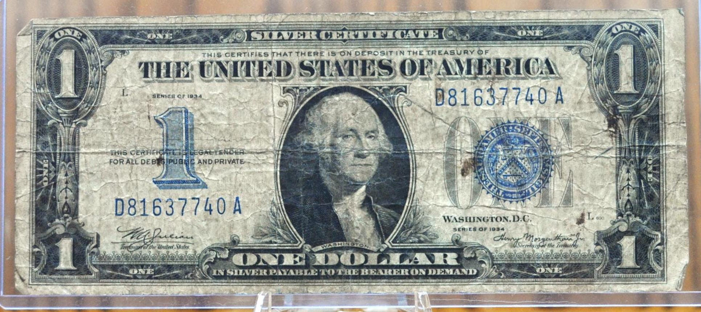1934 1 Dollar Silver Certificate - XF - Fr#1606 - Funny Back Note - 1934 One Dollar Silver Cert.