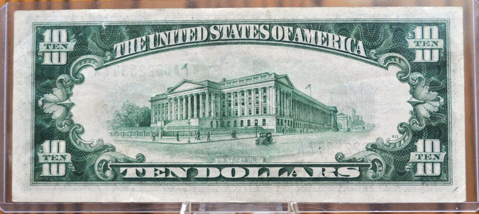 1934 10 Dollar Silver Certificate - F/VF (Fine-Very Fine) Grade / Condition - Blue Seal 1934 Ten Dollar Silver Cert - Fr#1701, Fr1701