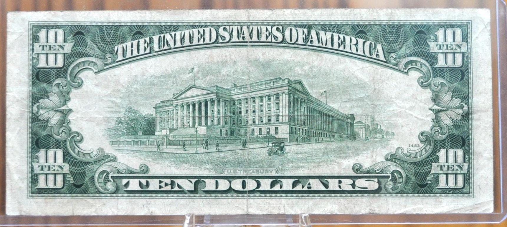 1953 Blue Seal 10 Dollar Silver Certificate Fr#1706- Choice AU Grade / Condition - 1953 Ten Dollar Silver Certificate