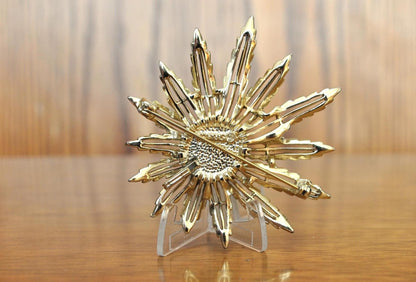 Vintage Sarah Coventry Retro Daisy Flower Gold Tone Clip Earrings and Pin - Sarah Coventry Retro Daisy Flower Set - Retro Daisy Jewelry Set