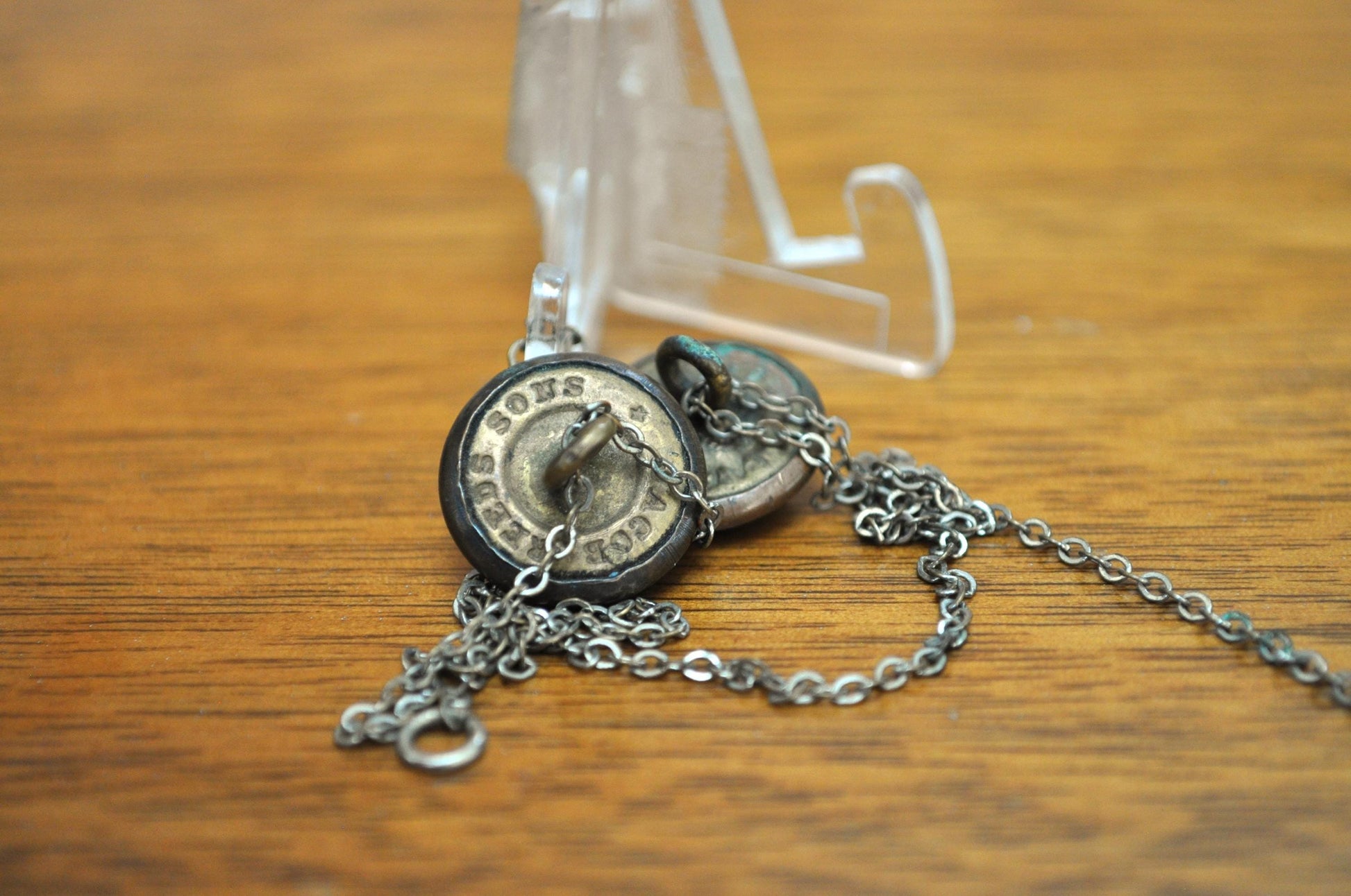 Antique 1870's New Hampshire College Cadet Uniform Buttons - NH Cadet Uniform Pins - N.H.C. Cadet Button Pins