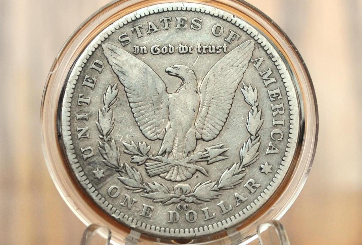 1890-CC Morgan Dollar - VF Grade / Condition - Carson City Mint - 1890CC Morgan Silver Dollar 1890 CC Mint Dollar 1890 Silver Dollar