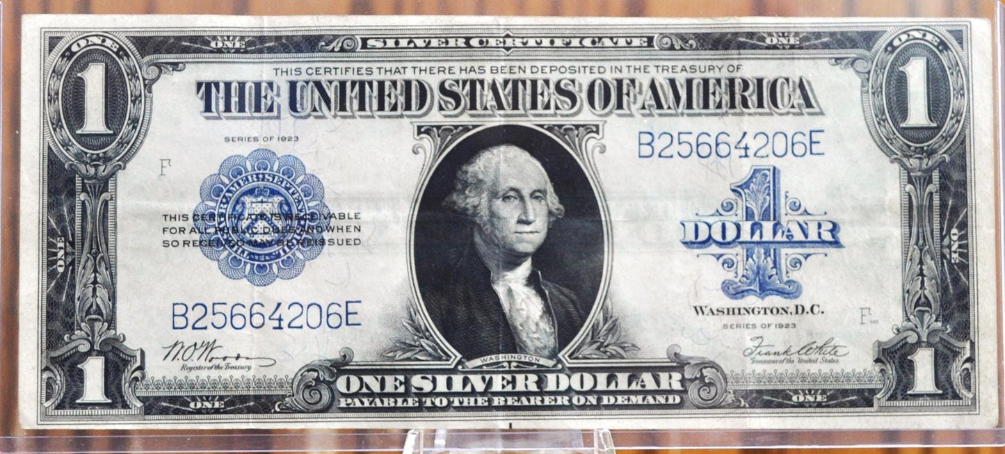 1923 Silver Certificate Horseblanket Note 1 Dollar Bill - Choose by Grade - Blue Seal - 1923 One Dollar Silver Cert - Fr.238 - Woods / White