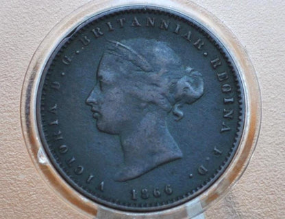 1866 States of Jersey 1⁄26 Shilling - XF Condition - UK One Twenty-Sixth Shilling 1866 - Queen Victoria Jersey Coin 1866, Rare